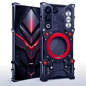 Shockproof Metal Bumper Case For Nubia Z80 Ultra,Z70S Ultra,Z60 Ultra Leading,Axon 60,Z60S Pro,Z50S Pro,Z40 Pro,Z30 Pro,For RedMagic 11 Air ,11sPro+,11Pro+,10Air,8,9Pro case Aluminum Cover With ring holder