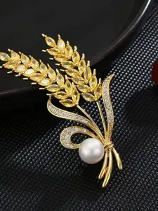 Luxurious Wheat Ears Brooch, Elegant Rice Grain Pin, Sophisticated Outerwear Accessory, High-End Fashion Jewelry for Women