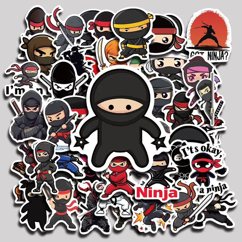 50PCS Ninja Aesthetic Vinyl Stickers Pack for Laptop Water Bottle Phone Case Skateboard Journal Scrapbook DIY Decoration