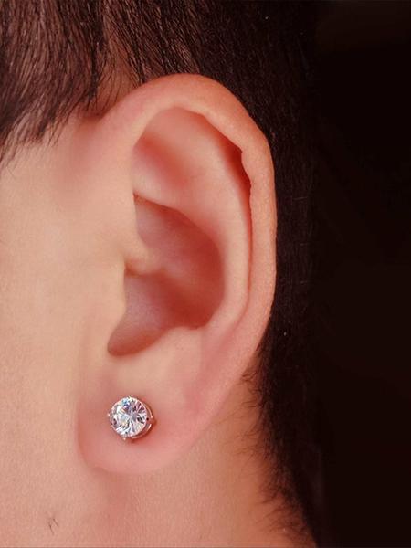 4pcs Simple Style Copper Zircon Ear Cuffs, Magnetic Design Unisex Jewelry Gift, Casual All-Season Accessory for Daily Wear, Cubic Zirconia