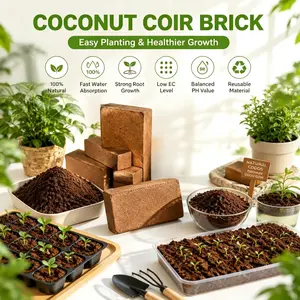 Compressed Coconut Fiber Bricks, Ph Balanced Low Ec, Hydroponic Growing Medium, Indoor Outdoor Use, Garden Lawn Horticulture