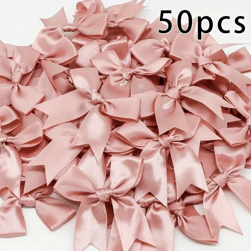50 pieces, ribbon bow, elegant decorations for weddings, festivals and DIY crafts, festival decorations, office, wreaths, weddings, bridal parties, party supplies