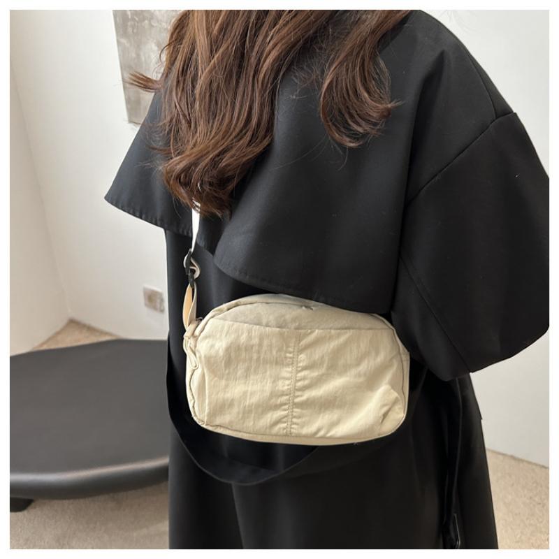 Simple Literary Small Square Bag Solid Color Casual Japanese Style Personality Single Shoulder Crossbody For Women