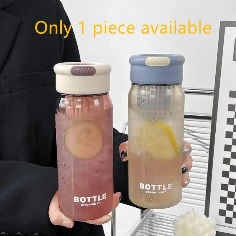 Unisex Large Mouth Plastic Cup, High Capacity Sports Water Bottle, Forest Style Tea Strainer, Student Portable Cup