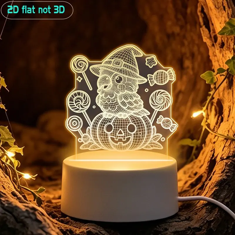 Ghost Hat Parrot Pumpkin Candy Table Lamp, USB Powered Night Light, Warm Bright Design, Halloween Gift, Elegant Desktop Decor