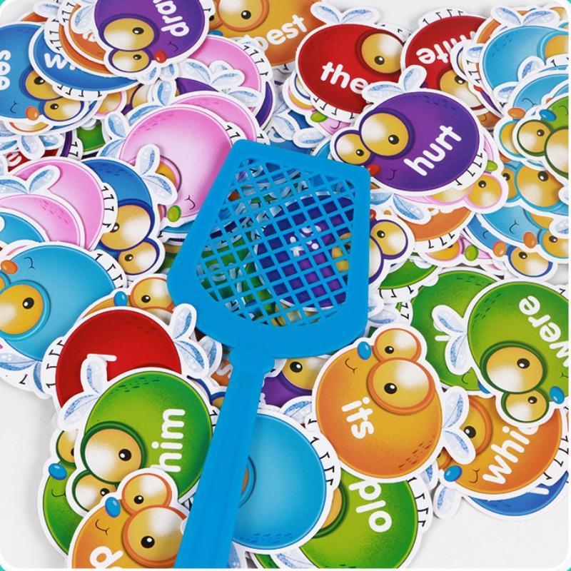 Sight Word Swat Game, 1 Set Phonic Toy, Language Toy, Interactive Brain Games, Visual Stimulation Cards, Bilingual Flash Cards