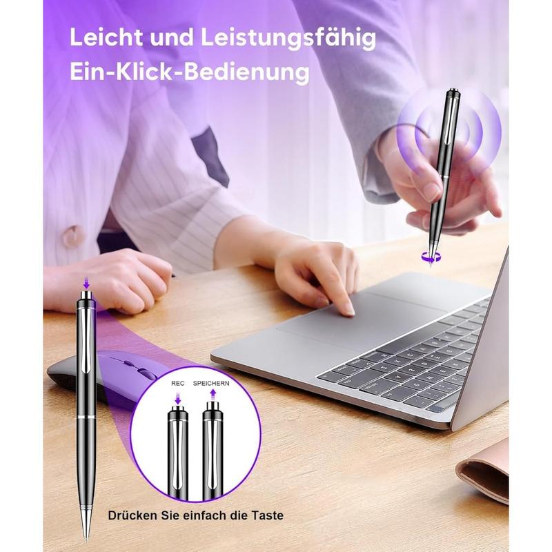 64GB Digital Voice Recorder-Digital Voice Activated Recorder with AI-Intelligent Noise Reduction, Voice Activated Sound Audio Tap Recorder Device For Lectures,Meetings,Work,Interviews