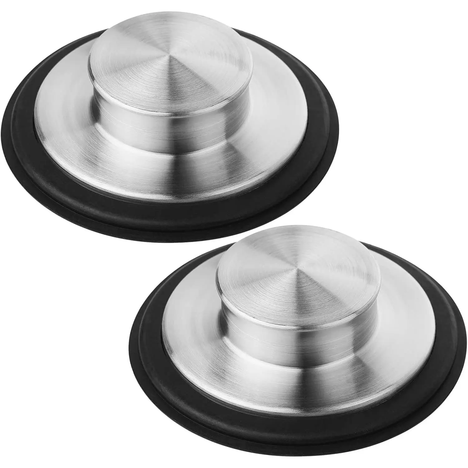Tifanso 2PCS 3.34" Stainless Steel Kitchen Sink Stopper for 3-1/2" Drains, 2-in-1 Garbage Disposal Stopper, Tight Odor-Blocking Seal, Rustproof Durable Easy to Clean, Fits Standard Kitchen Sinks