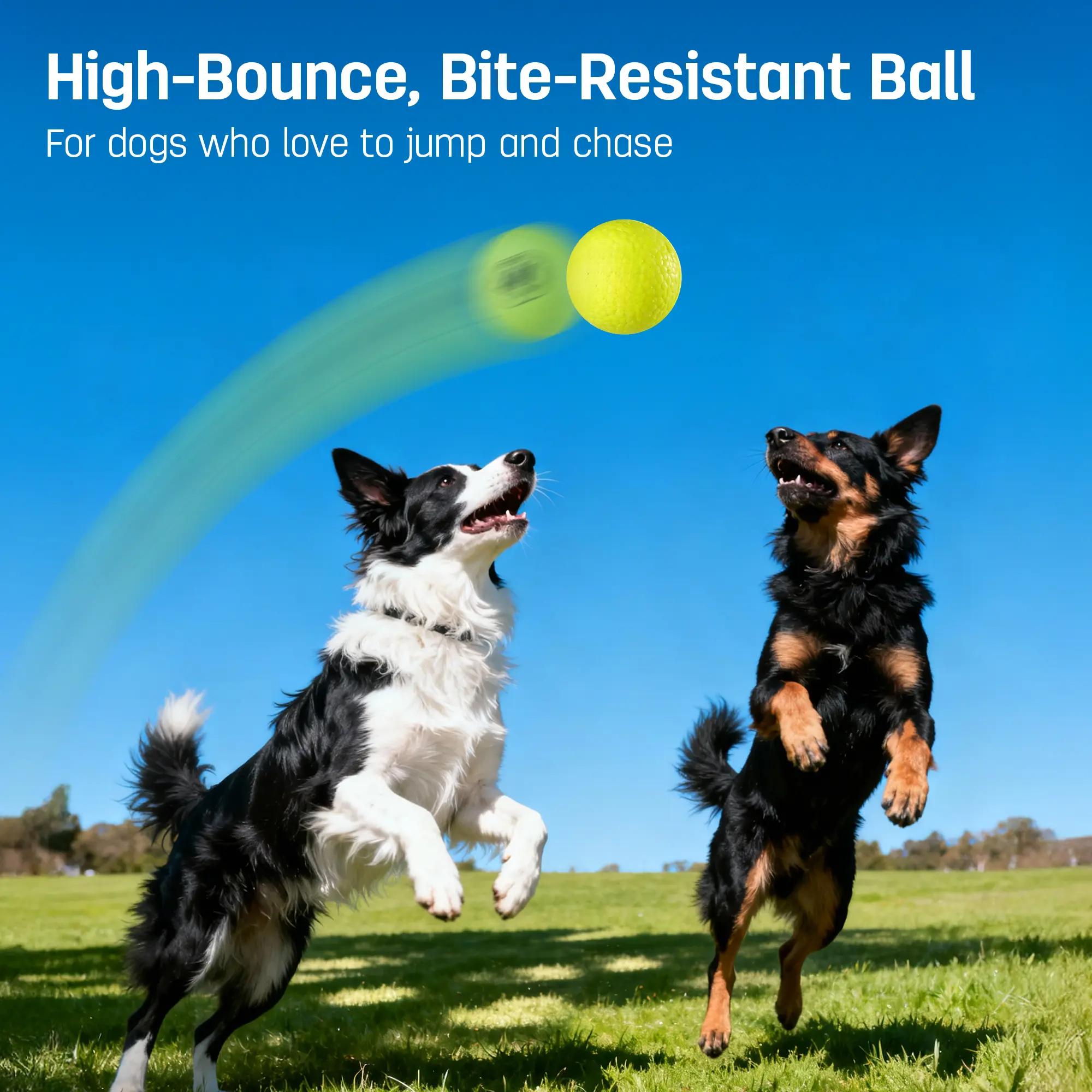 Dog Ball Toys for Aggressive Chewers – 3 Pack E-TPU Bouncy Pet Fetch Balls Floating Water Pool Toy for Small & Large Dogs, Indoor & Outdoor 2.8 Inch Diameter