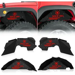 【YZONA】Durable Automotive Carbon Inner Fender Liner Protectors - Mud & Debris Guards, Car Exterior Accessories for 2007-2018 Jeep Wrangler JK & JKU Unlimited (2/4 Doors)