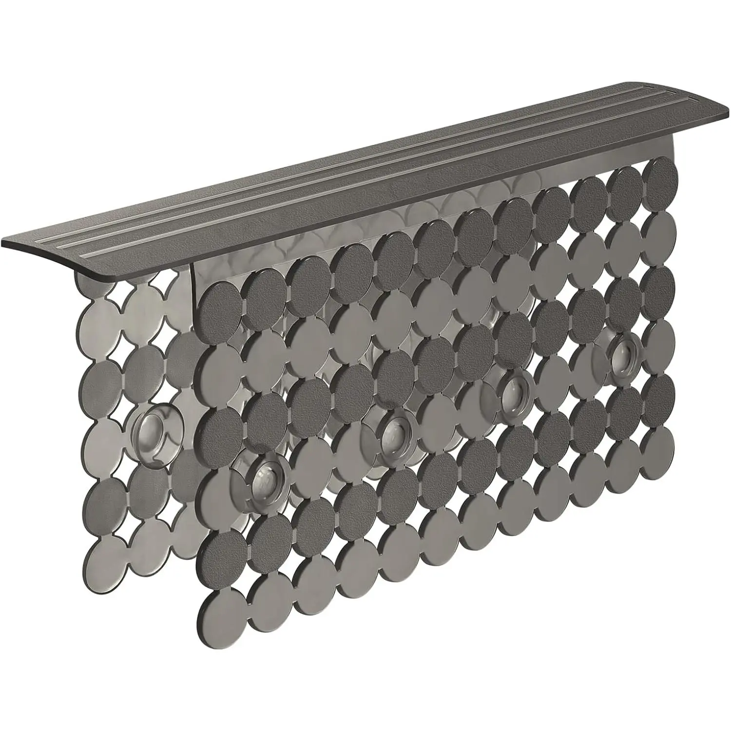 Plastic Sink Saddle, Sink Divider Mat with  Suction Cups, Kitchen Divided Sink Protector Mat for Glassware Dishes, Easy to Clean and No Smell, 9.5" x 12", Translucent Grey