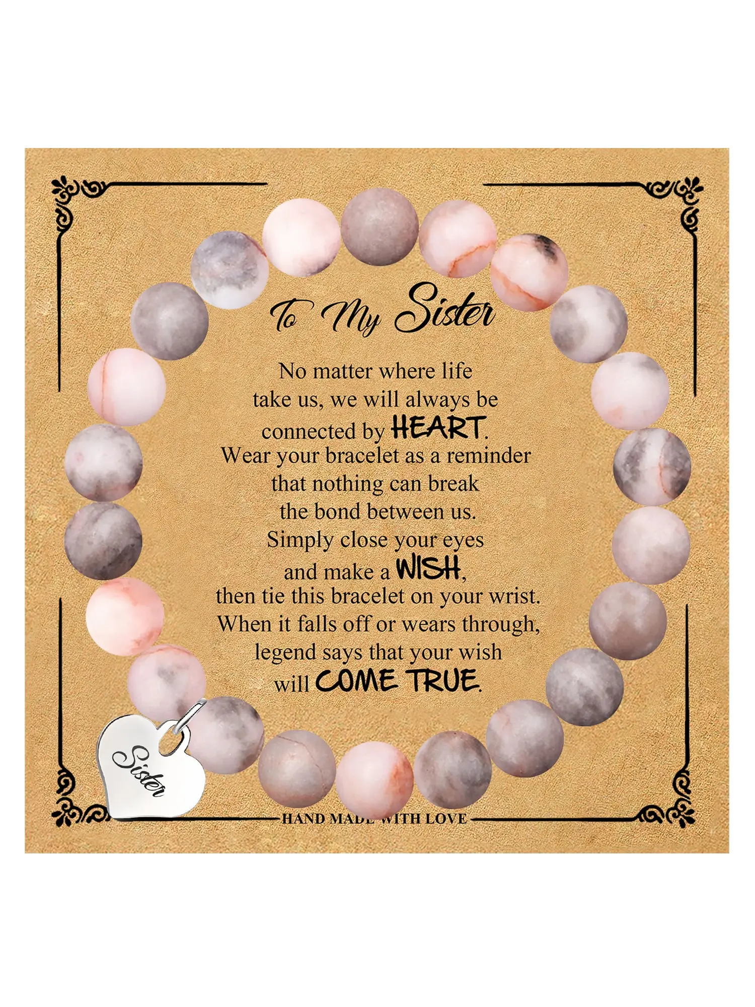 1PC Heart Charm Bracelet for Grandma Mom Daughter Best Friend Sister Aunt Nana, Unique Gift for Birthday Christmas Valentine's Day, Perfect Jewelry for Women