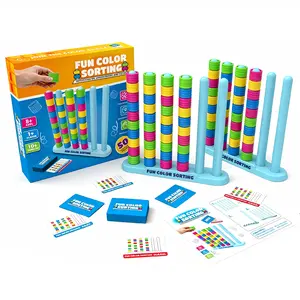 Color Stack Challenge – A Fast-Paced Color Matching Puzzle Game for Fun Parties and Family Game Night. Includes 2 Stack Racks, 50 Challenge Cards, 80 Rings & Instructions