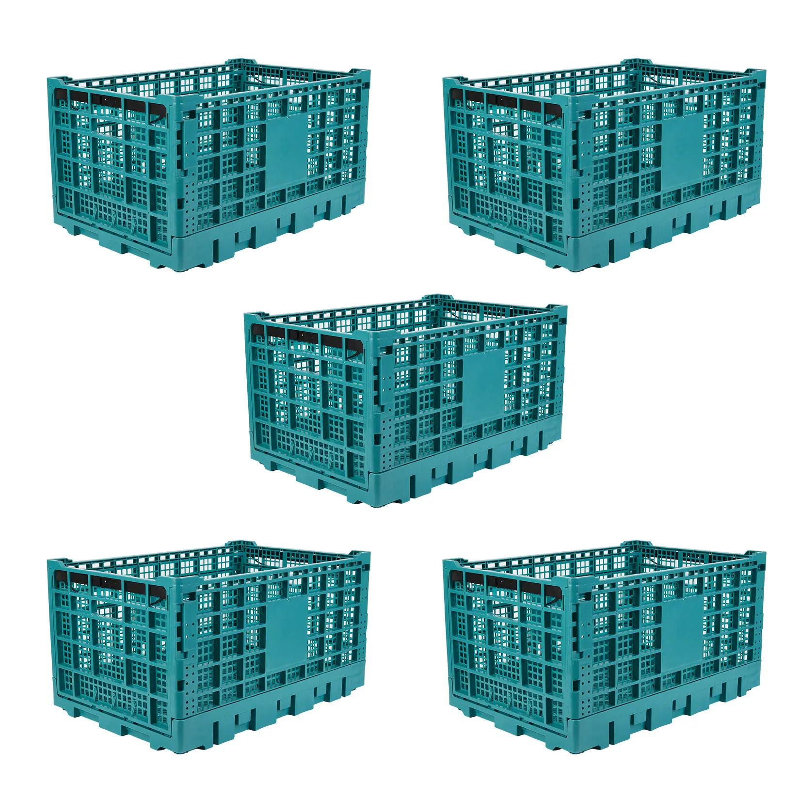 Garvee Collapsible Heavy Duty Plastic Storage Crate 52L – Stackable, Space-Saving Office Organizer Bin – Reinforced Ergonomic Handles, Durable, Supports 130 lbs – Multi-Purpose for Home, School, Garage, Car Trunk