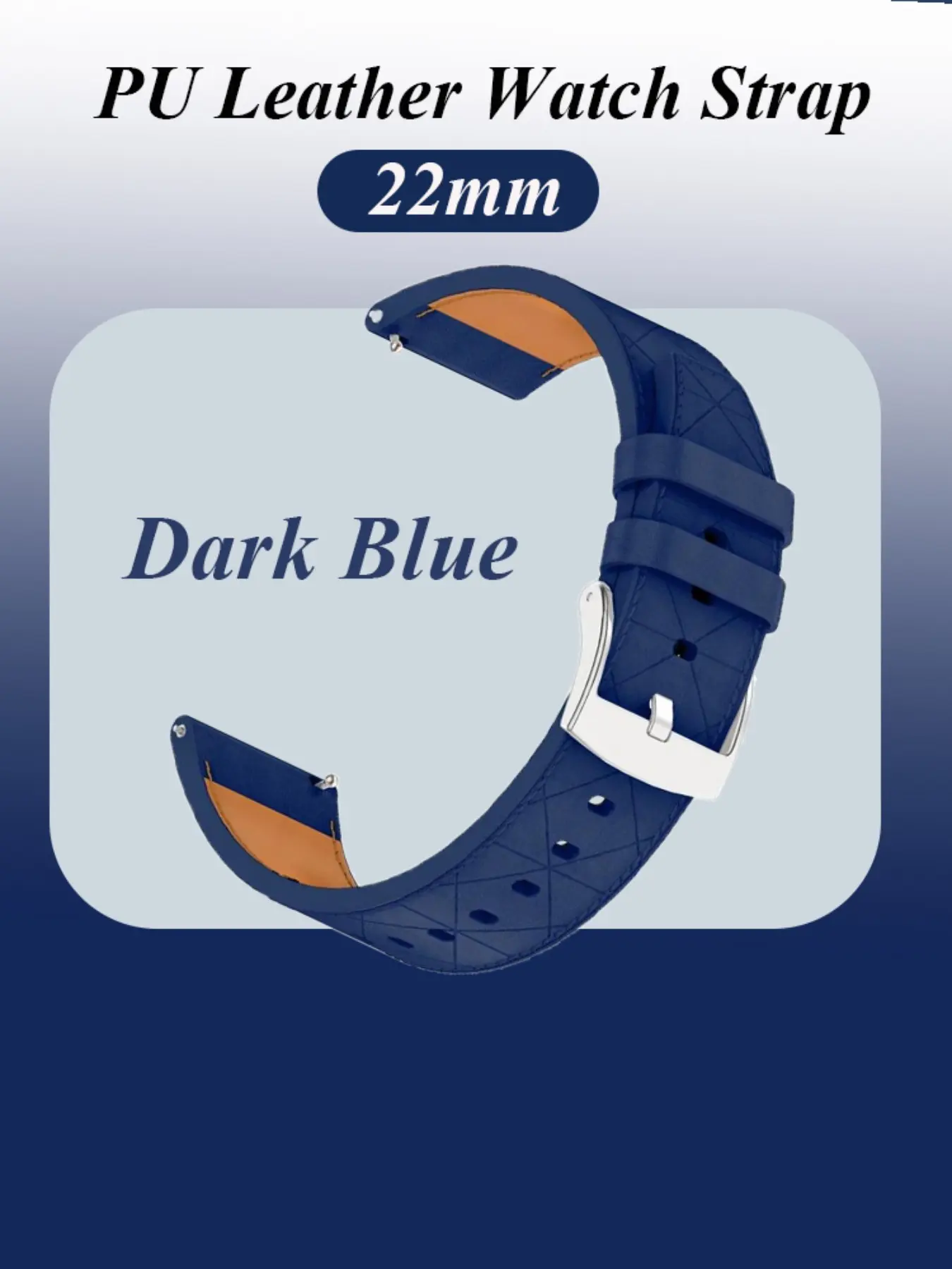 22mm Fashionable Artificial Leather Watchband,Adjustable And Replaceable Strap,For Suunto Watch Run Race 2 Ocean Race S Vertical,For Honor Watch 4Pro GS 4/3/3i,For Samsung Watch 46mm 3/45mm, For Xiaomi Watch S4 S3 S1 S2 46mm For Business And Casual Wear