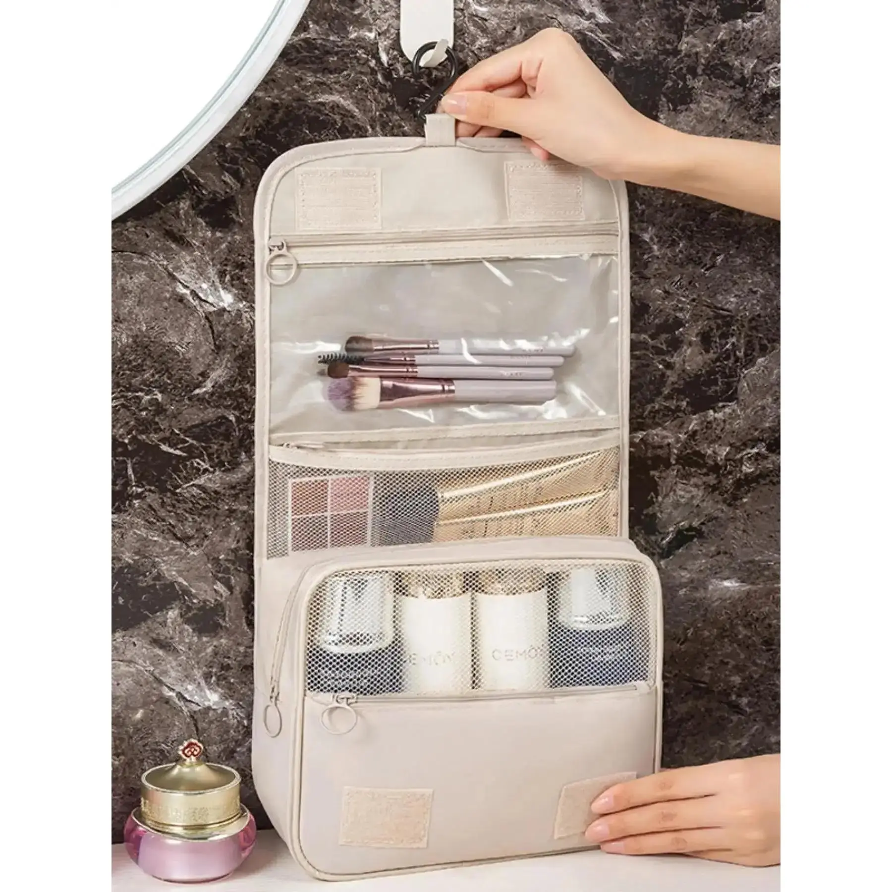 Large Capacity Travel Toiletry Bag, Hanging Toiletry Bag, Multifunctional Cosmetic Storage Bag, Makeup Storage Bag, Cosmetic Travel Bags