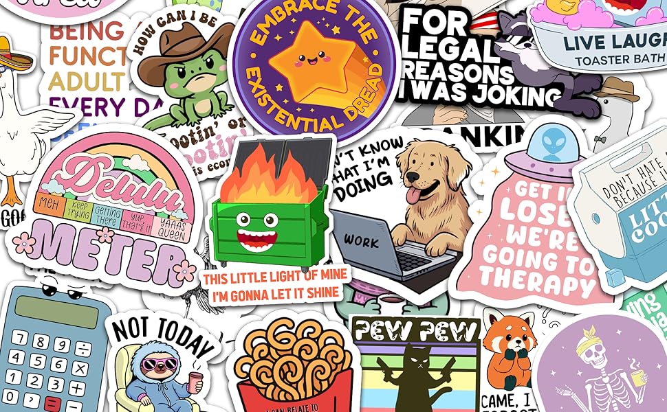 200 Pcs Funny Stickers for Adults, Prank Meme (Dirty) Hilarious Sticker Pack for Laptop, Hard Hat, Work, Water Bottles, Computers, Vinyl Waterproof Decals