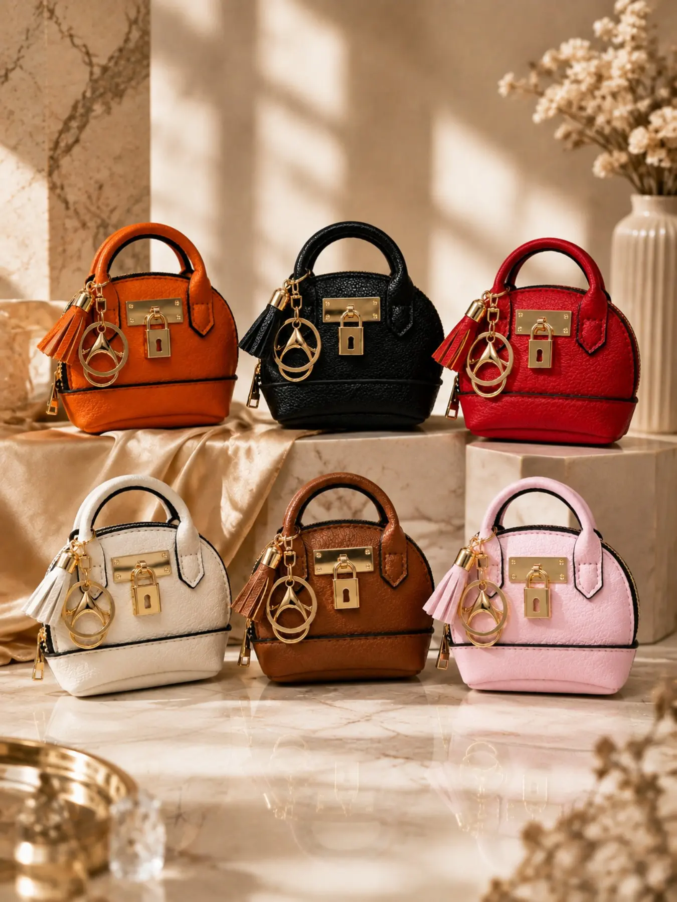 Mini Purse Keychain Wallet, Cute Zipper Coin Purse Bag Charm, Fashion Small Handbag Pendant Accessories for Women Girls