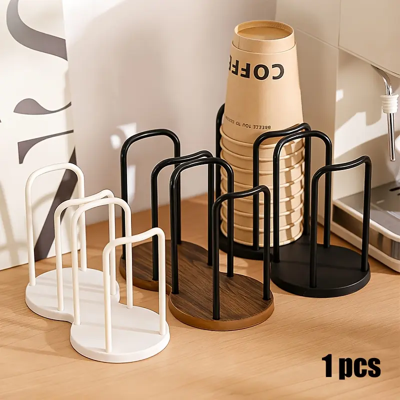 1, double cup holder, plastic material, light luxury and fashion, multi-color optional, multi-functional storage, disposable paper cup holder, cup storage holder, cup holder, storage rack, home, office, cafe, living room, bathroom, desktop storage