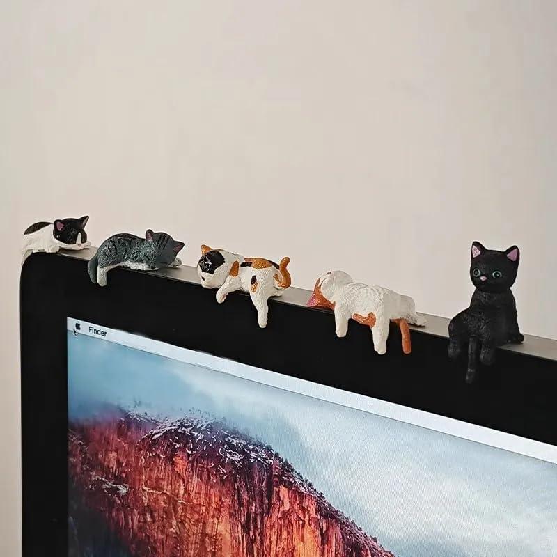 Valentine’s Day Gifts – MUNBYN 2026 Mini Cat Desk Figurines Set of 5 Resin Multi-Pose Cute Cartoon-Style Kitty Desk Companions for Home Offices & Cubicles