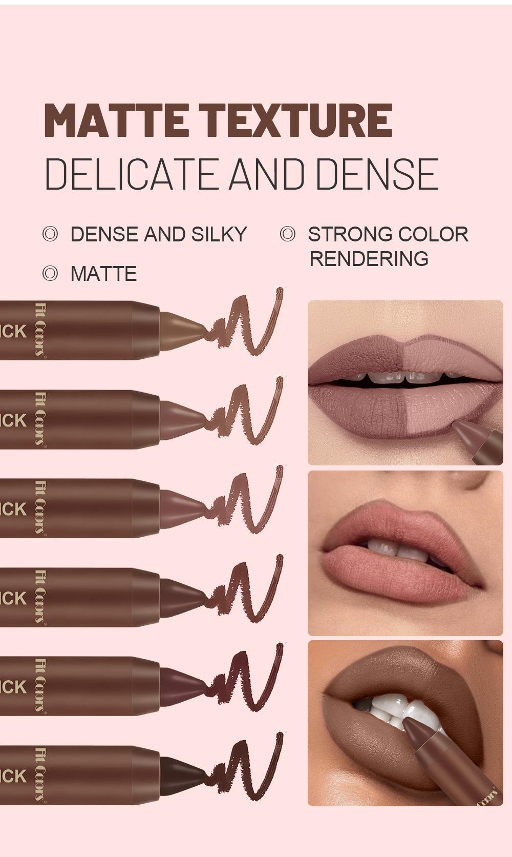 Erinde Matte Lipstick Crayon for Women, Warm Reddish Brown 24 Hour Lipstick Lip Liner Pencil, Neutral Lip Stick Long Lasting Waterproof, Vegan & Cruelty-Free