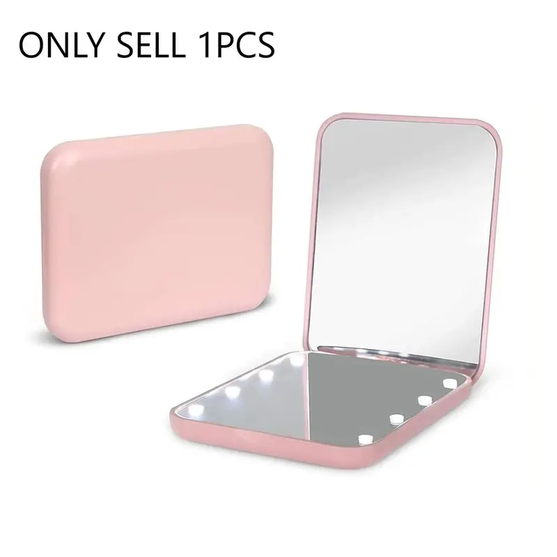 Portable LED Light Pocket Mirror, 1X/3X Magnification LED Compact Travel Makeup Mirror with Light for Purse, 2-sided, Portable, Folding, Handheld Mirror, Foldable Makeup Mirror, Lighted Makeup Mirror, Hand Mirrors, Decor, Makeup Mirror with Lights