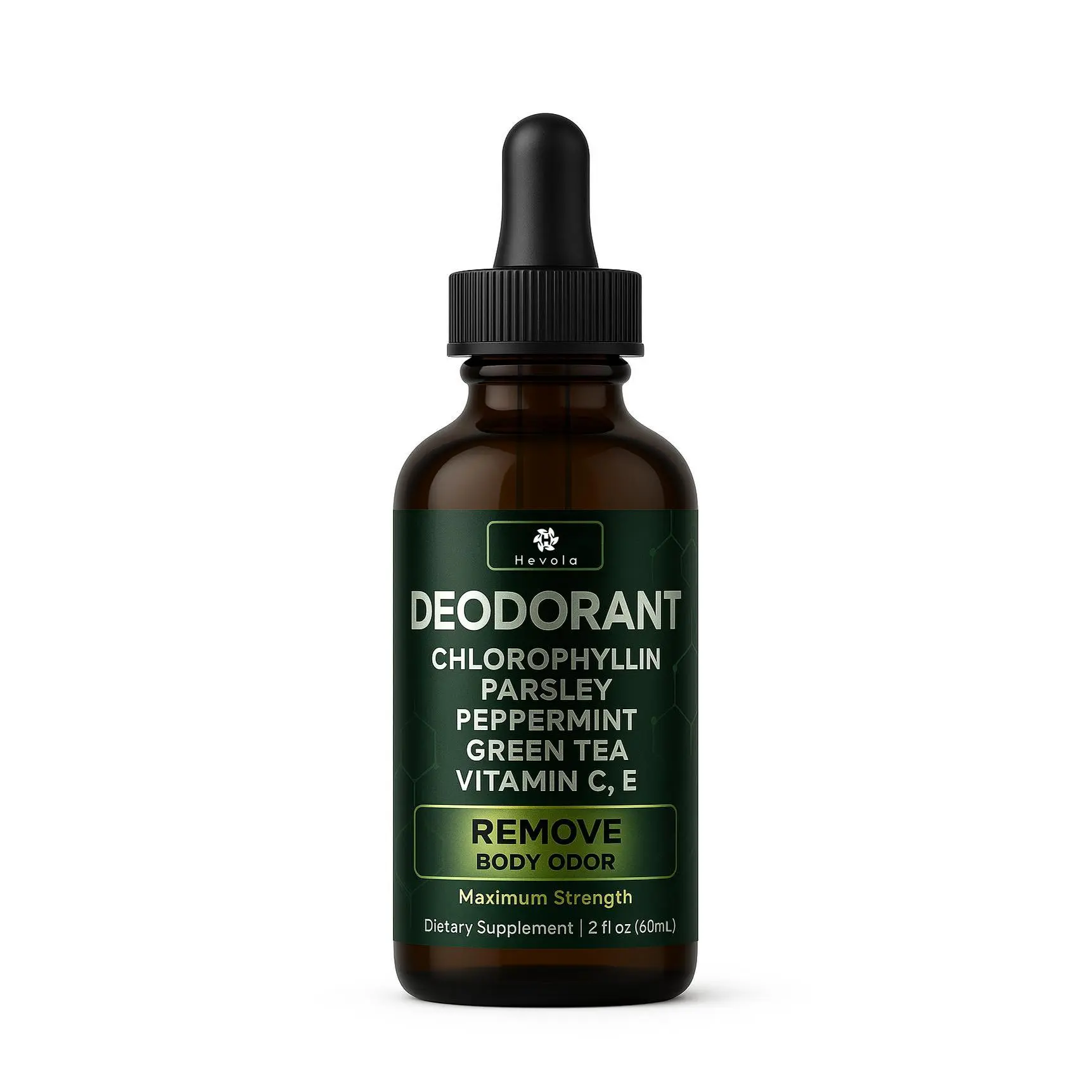 Chlorophyll Liquid Drops – Natural Body Deodorant, Detox & Energy Booster | Vegan, Non-GMO, 2 fl oz