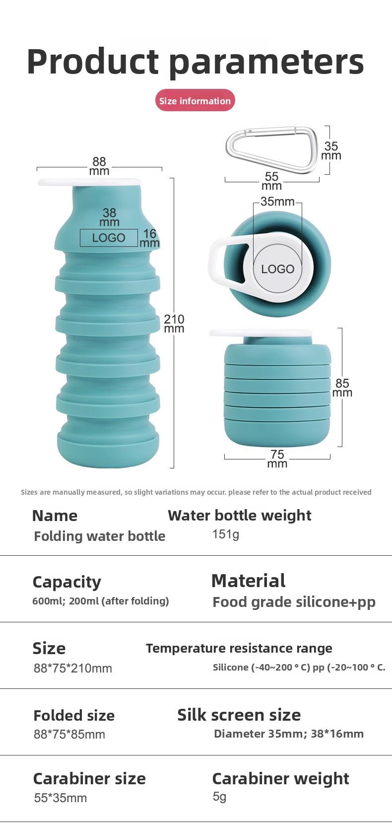 Creative Silicone Foldable Cup Outdoor Travel Sports Water Bottle Portable Thin Cycling Mug, Durable Leak-Proof Design