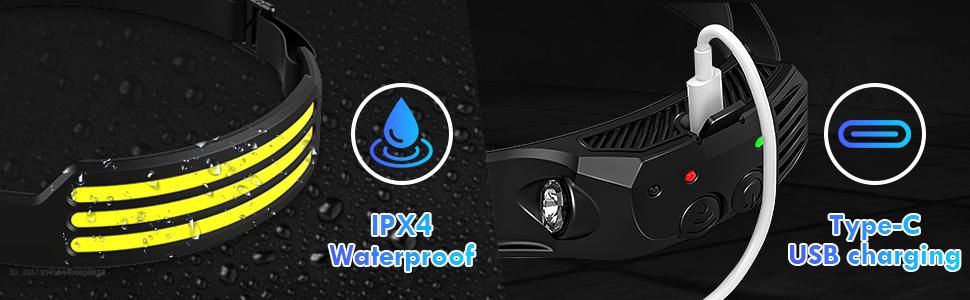 XTAUTO LED Rechargeable Headlamp, 230° Wide Beam Motion Sensor Waterproof Head Light Flashlight, Portable Headlamp for Adults Hiking Hard Hat Running Fishing Cycling Outdoor Working XTAUTO LED Rechargeable Headlamp, 230° Wide Beam Motion Sensor Waterproof Head Light Flashlight, Portable Headlamp for Adults Hiking Hard Hat Running Fishing Cycling Outdoor Working