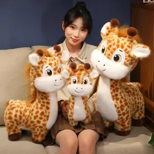 30cm/50cm/65cm Lovely Cartoon Big Eyes Smile Sika Deer Plush Toys Soft Stuffed Standing Deer Doll Pretty Gift To Family Friends