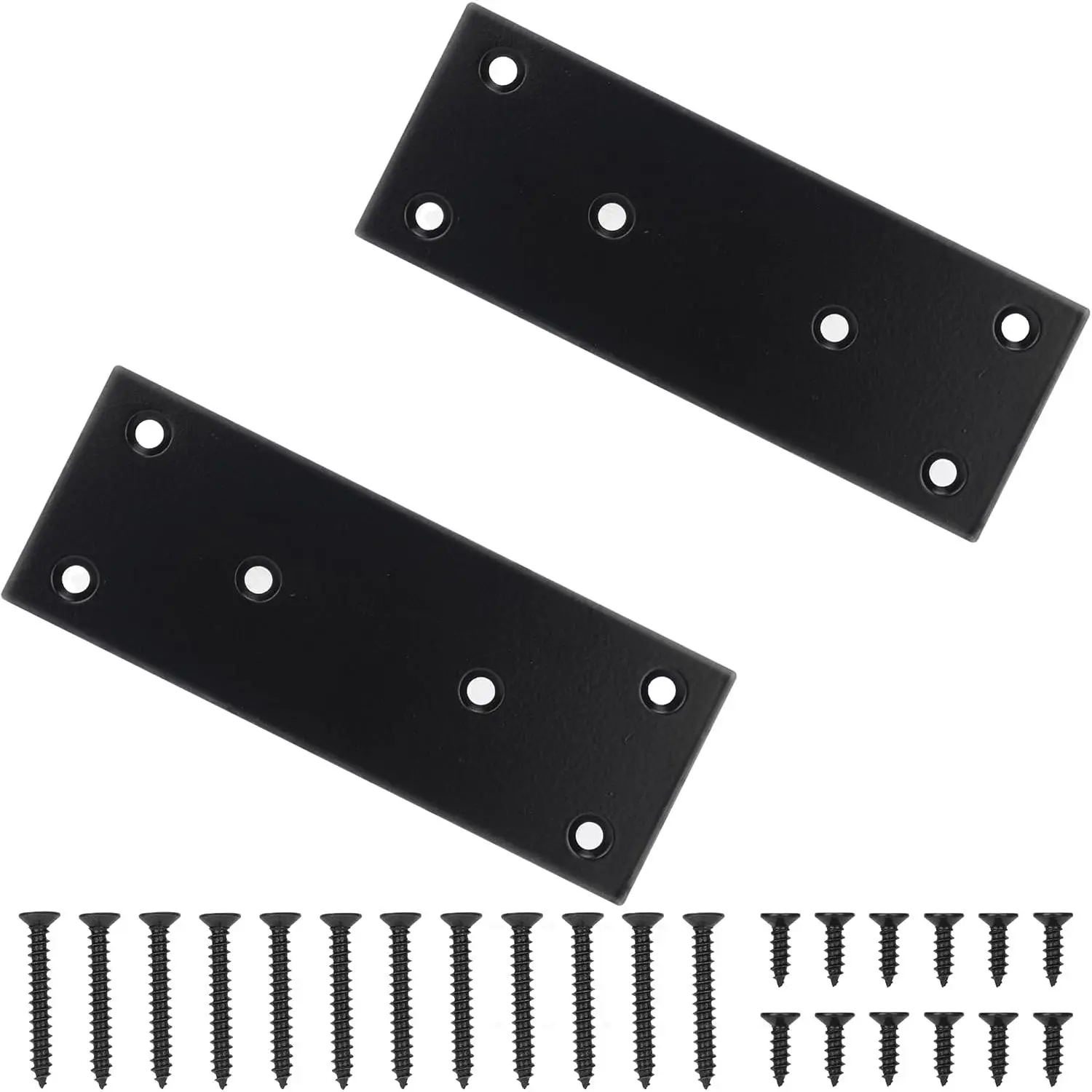 2 Pack Stainless Steel Flat Straight Brace Brackets, Double-Wide Metal Plate, Durable & Anti-Rust for Furniture Fastening & Fixing,  for DIY Woodworking(48*128)