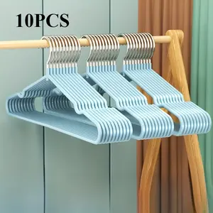 10/20/30Pcs Heavy Duty Non-Slip Metal Clothes Hangers, Rubber Coated No Bump Non-Slip Adult Garment Hangers, Space Saving Hangers with Shoulder Grooves for Shirts, Coats, Suits