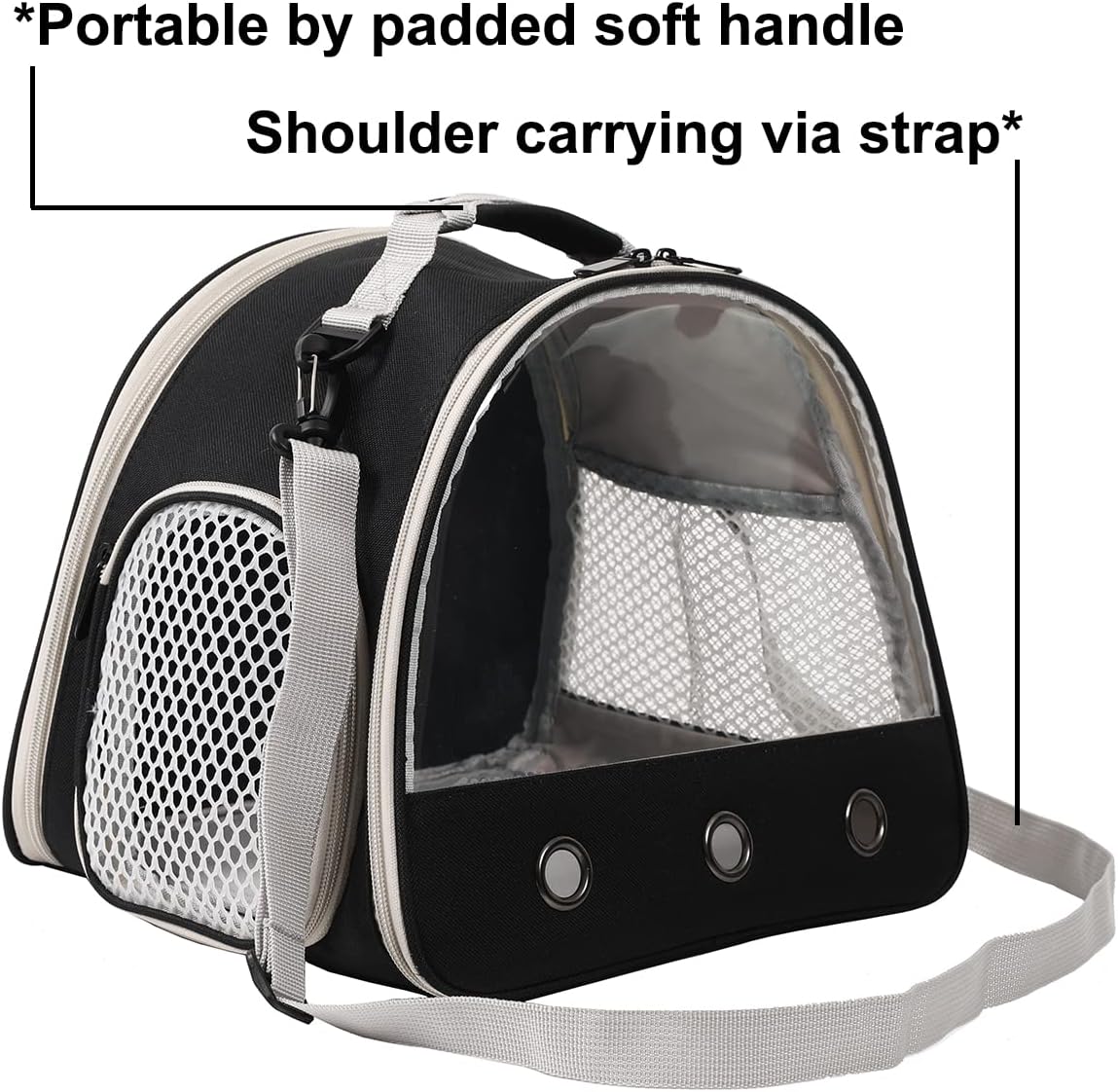 Bearded Travel Carrier,Lizards Carrier, Small Animal Travel Carrier for Sugar Glider Hedgehog Rat Parrot Bird Guinea Pig, Portable Guinea Pig Travel Carrier for 2 (Carrier)