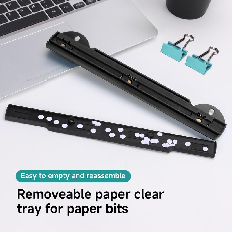 3 Hole Punch, 1 Count Portable Mini Hole Puncher with Ruler, Multifunctional Punching Ruler for DIY Craft, Teaching, Office Stationery & Supplies