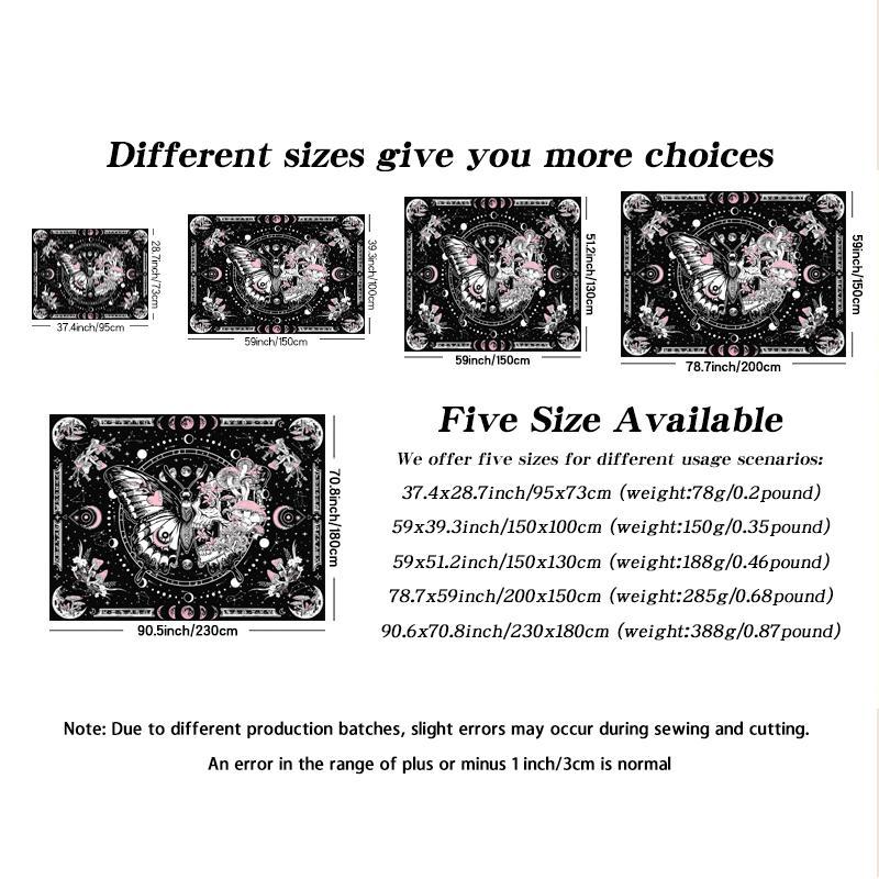 Butterfly Mushroom Wall Tapestry, 1 Count Home Decor Hanging Tapestry, Room Decor Aesthetic Wall Hanging Tapestry Sweet Furniture, Wall Art Decoration for Living Room Dorm Bedroom Decor