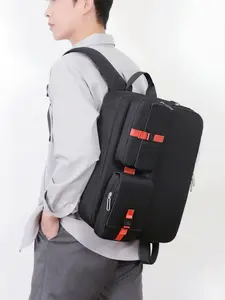 Three-In-One Backpack, Versatile Oxford Material, Geometric Pattern, Waterproof, Detachable, All-Season, Business & Commute Use