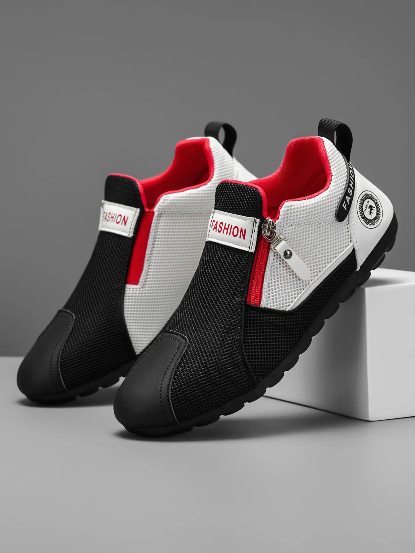 Men's Cycling Shoes 2026 Summer New Arrivals Outdoor Non-Slip Durable Flat Bottom Shoes Breathable Mesh Comfortable Lightweight Sport Shoes for Daily Commute and Hiking, with Side Zipper and Soft Sole