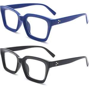 Fashion  Square Non-prescription Clear Lens Glasses for Women Men, Thick Frame  Eyeglasses