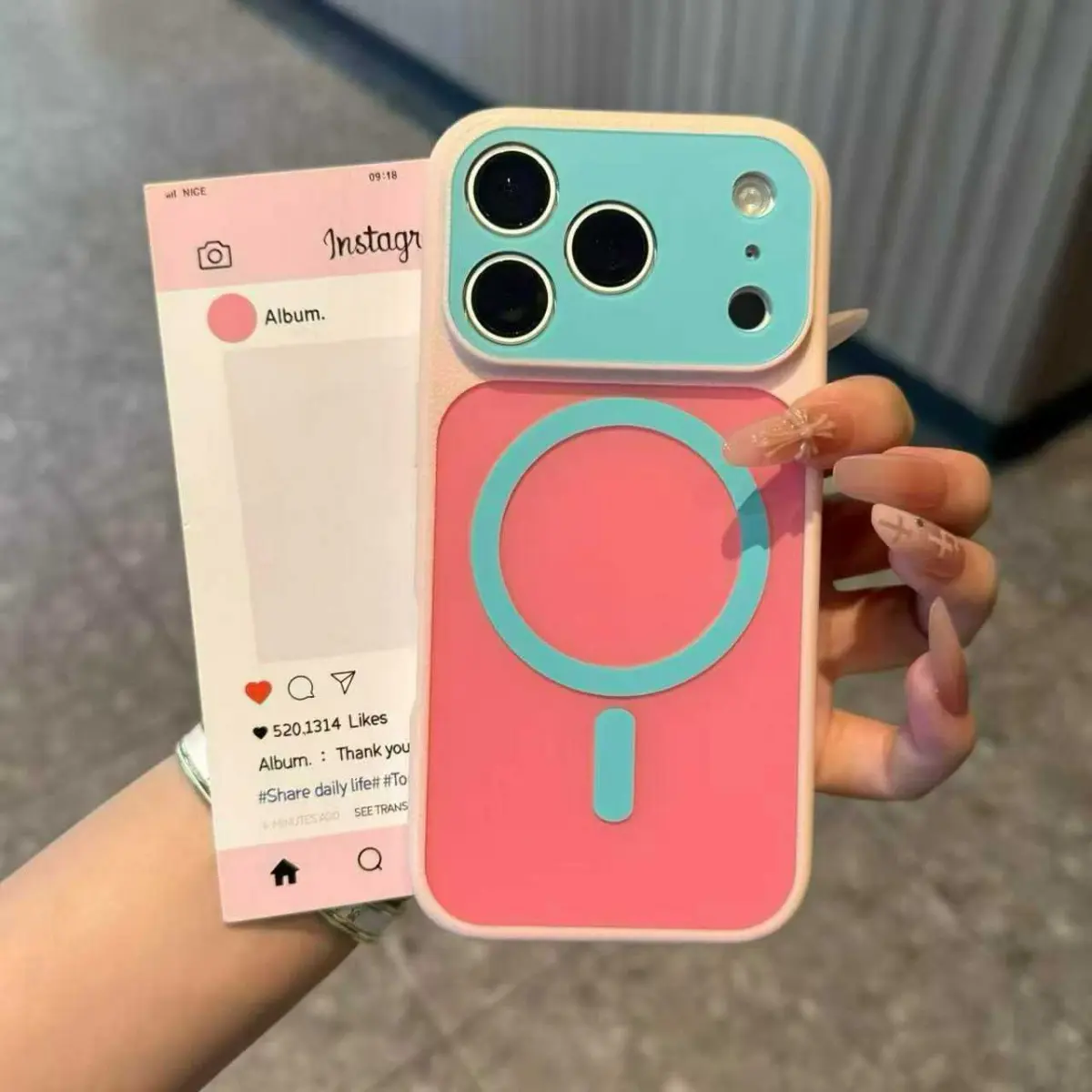Instantly boost your Dopamine Color Block Slim Phone Case for iPhone 17 16 15 14 13 Pro Max, Matte Hard PC And TPU Cover,Strong Magnetic Wireless Charging Compatible with MagSafe(Not Strong), Lightweight Ultra Slim Fashion Case, Casing, Accessories, Smart