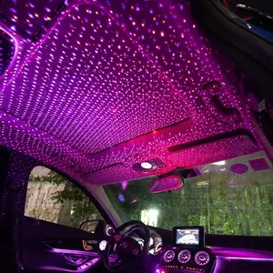 USB Car Star Sky Projection Light, Auto Sensor Starry Roof Atmosphere Lamp, Universal Star Night Light Interior Decor for Vehicle Modification