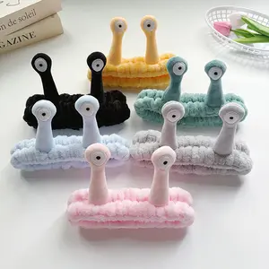 Cute 3D Plush Snail Headbands for Girls, Fluffy Sweet Hair Hoops for Face Washing Mask Skincare Makeup