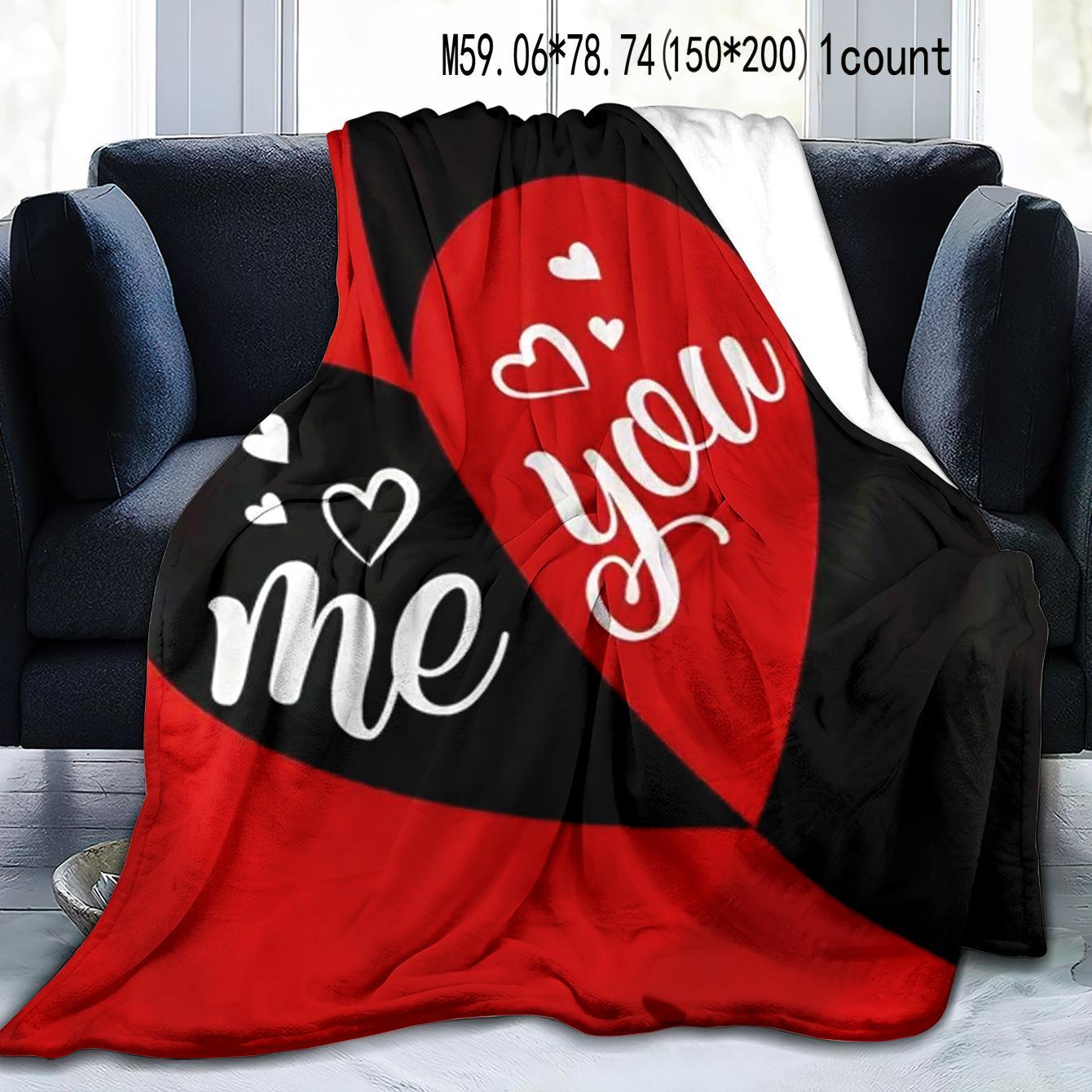 Heart Pattern Blanket, 1 Count Soft Comfortable Air-conditioned Room Throw, Warm Nap Blanket for Home & Office & Travel