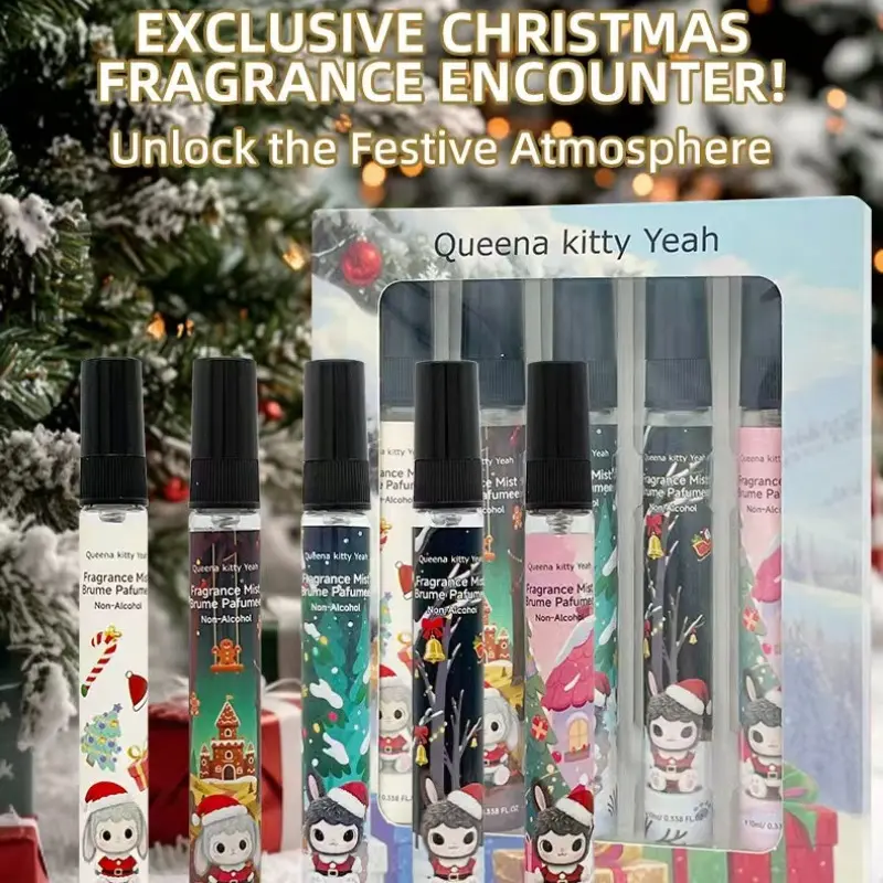 Christmas Perfume Gift Set, Long-Lasting Fragrance, Portable Spray Bottle, Holiday Scented Perfume, Creative Festival Gift Idea