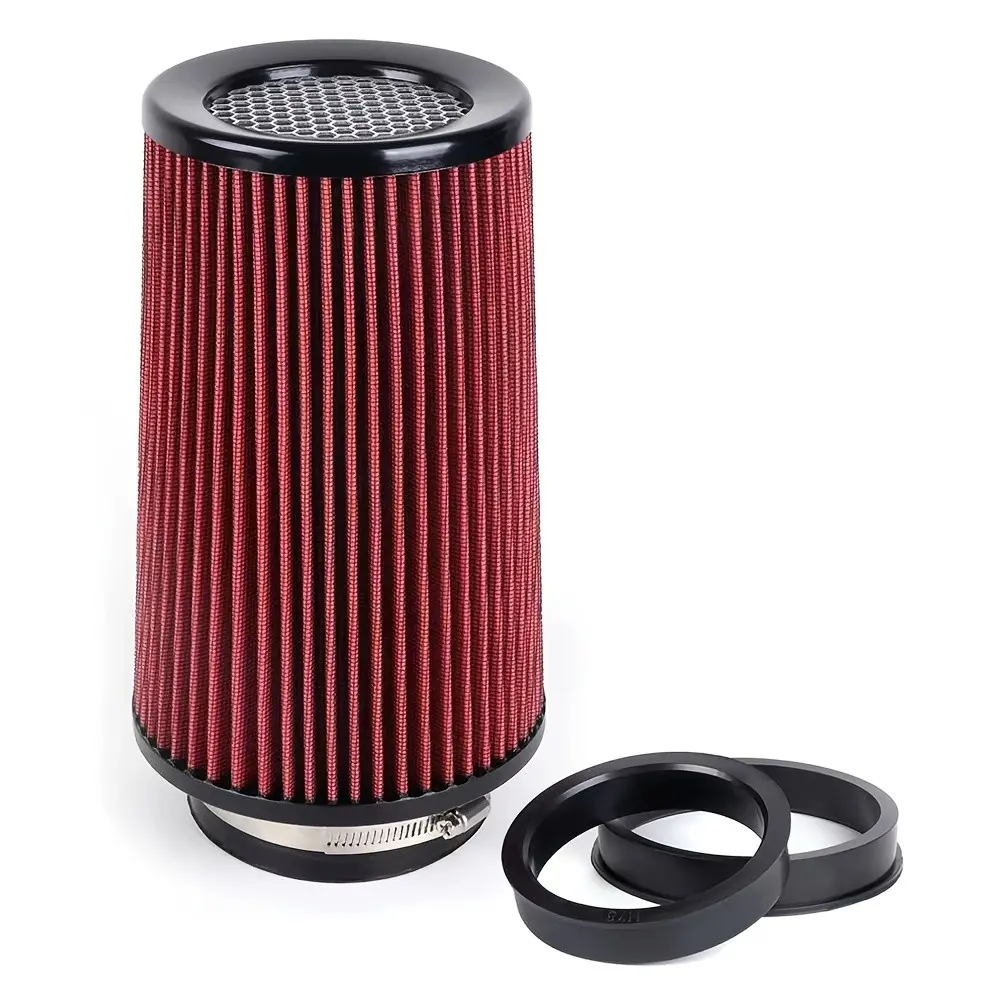 76mm 89mm 101mm High Flow Cold Cone Air Intake Filter, 2.5inch 3inch 3.5inch Universal Car Air Filter, Race Car Modification, Auto Parts