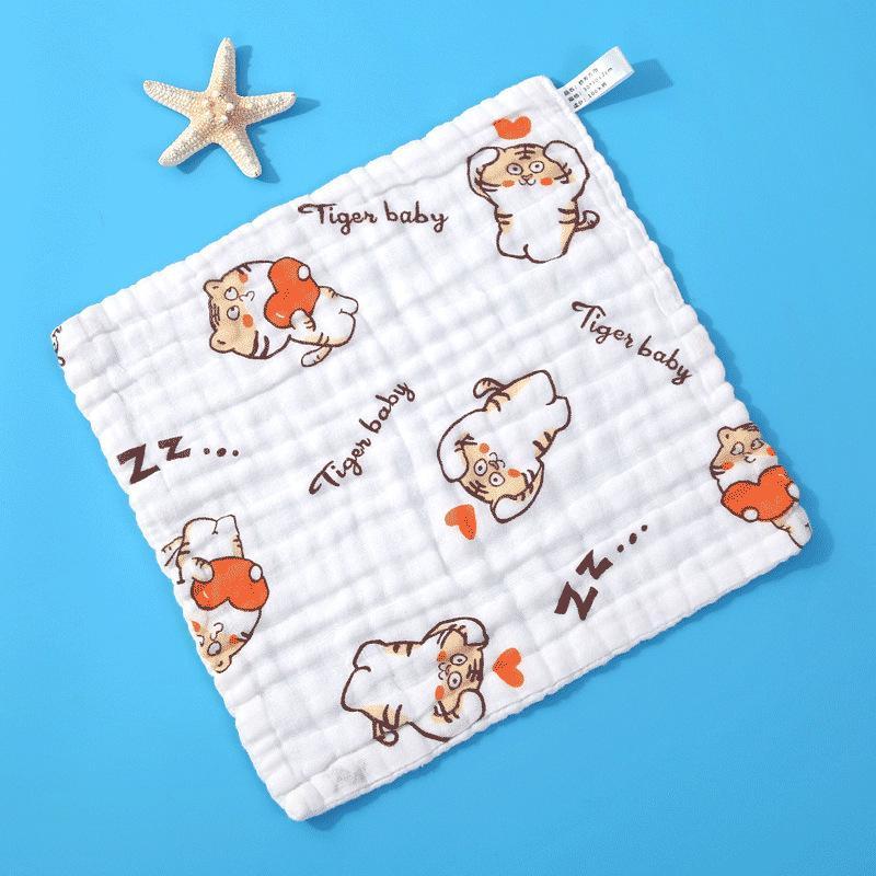 5Pcs Soft Absorbent Baby Towels 9.84x9.84 Inch, Cute Cartoon Multi-Purpose Newborn Washcloths Bibs Bath Towels, Lightweight Quick-Drying Portable, Ideal Halloween Gift