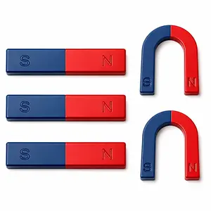 Educational Magnet Science Kit for Kids, Horseshoe and Bar Magnets with Marked North and South Poles for School and Home Experiments