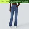 Halara Flex™ High Waisted Pockets Washed Casual Bootcut Jeans