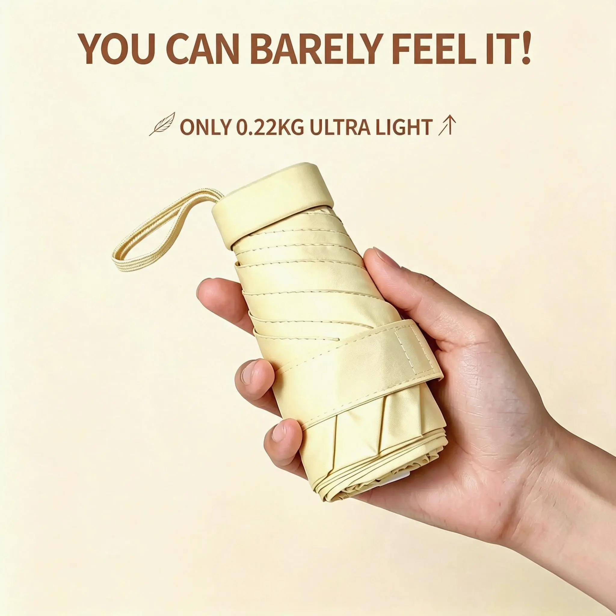 Ultra-Light Mini Pocket Fold Parasol for Women, Compact Portable UV Protection, All-Weather Sun & Rain Dual Use, 1pc