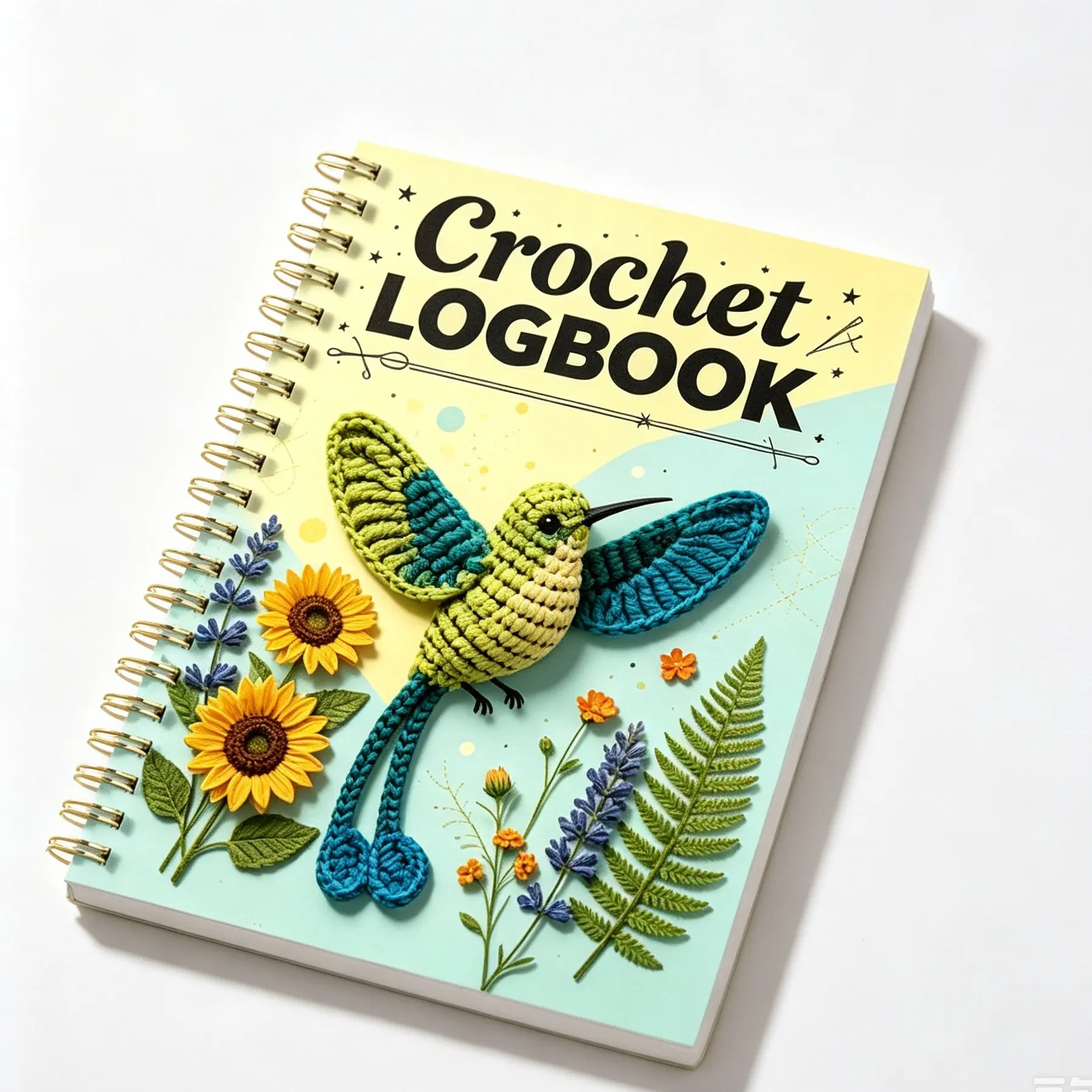 Cute Floral Crochet Project Notebook, Perfect Gift for Crochet Enthusiasts, Ideal for Tracking Your Crafting Projects