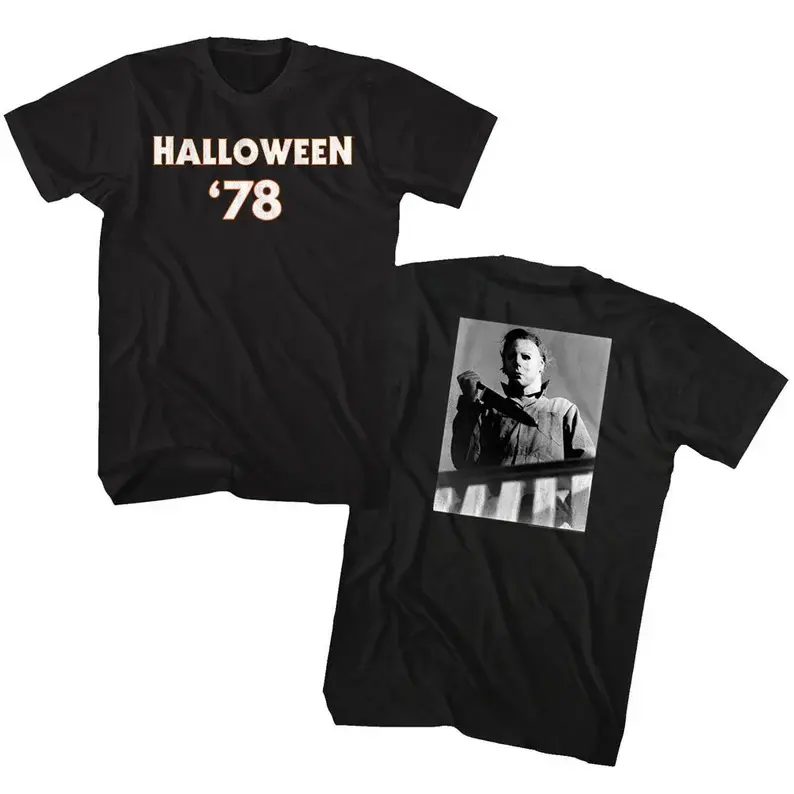 Halloween ’78 Double Sided Black T-Shirt, Classic 1978 Horror Halloween Movie Characters Tee, Vintage Scary Movie Shirt, Horror Halloween Lovers # HalloweenTee # HorrorFashion # RetroHorror